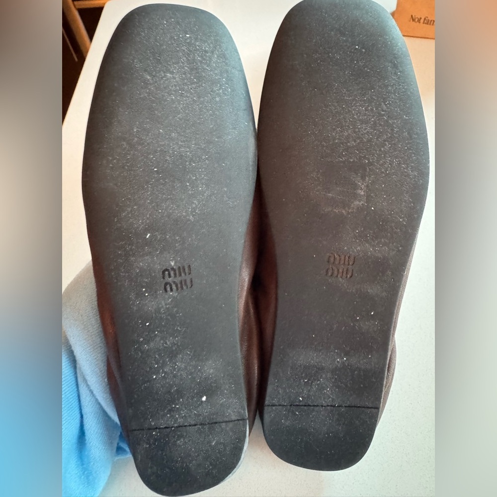 Miu Miu Loafer Brown Ruches nappa leather loafers size 37 boat shoe - Picture 6 of 10